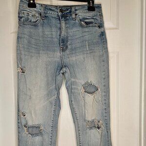 Oasis Eunina Distressed Blue Jeans Junior Size 7